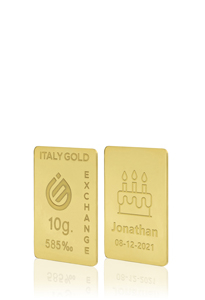 Lingotto Oro regalo per Compleanno 14 Kt da 10 gr. - Idea Regalo Eventi Celebrativi - IGE Gold